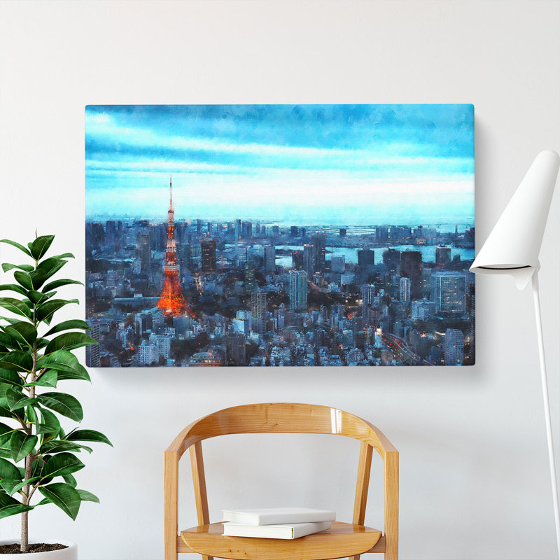 Tokyo Tower & Japan Skyline - Wrapped Canvas, 40cm H x 60cm W x 3cm D