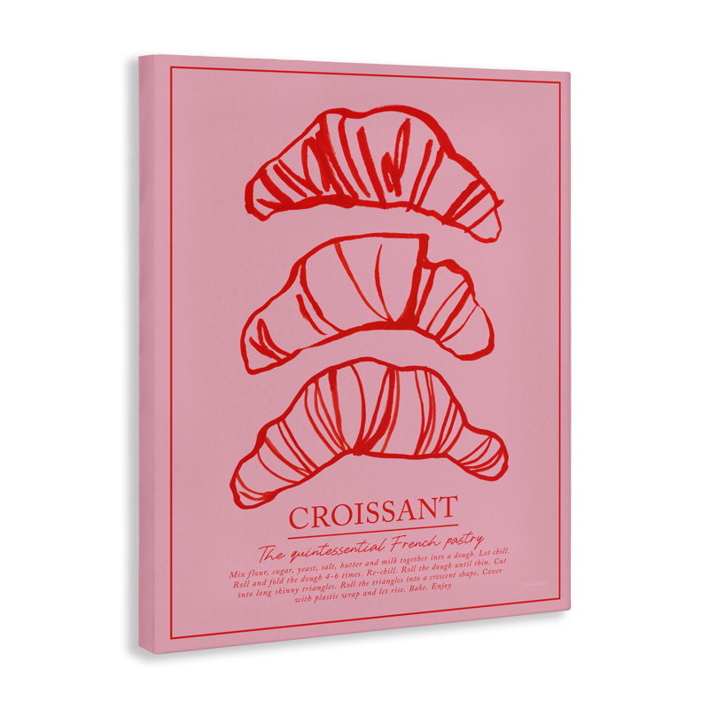 Croissant, déjeuner, pâtisserie, conception par Jenaya Jackson, H 30 po x l 24 po