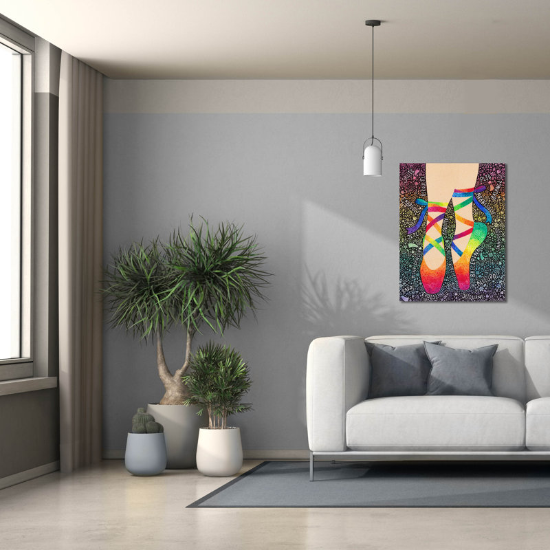 «Rainbow Ballet Slipper» par Hello Angel, art mural sur toile, H 34 po x l 26 po x P 1,5 po