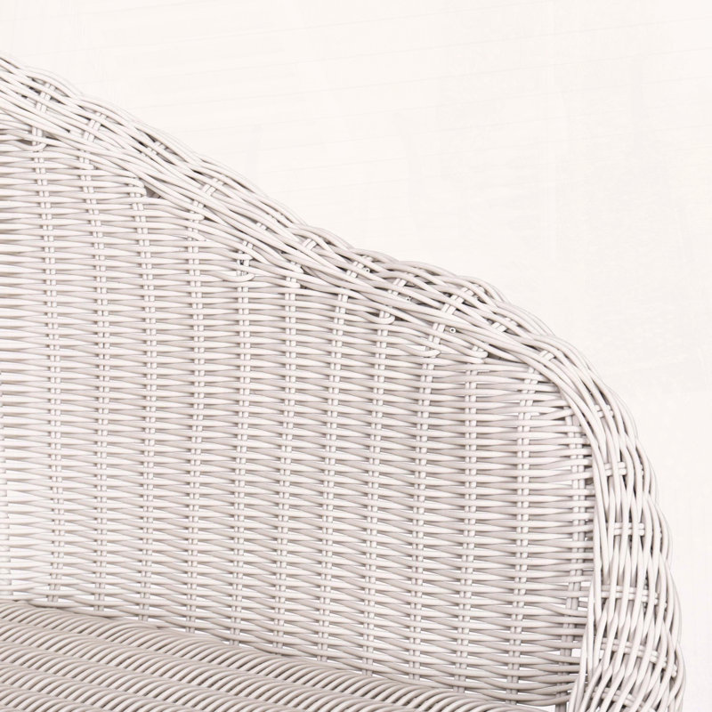 Ensemble de 2 tabourets d'extérieur en métal avec osier gris clair Ladd, Gris clair