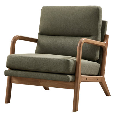 Salma 25.59" W Linen Blend Upholstered Armchair