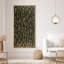 Abstrait motif de boucles d'olive organique foncé - grand art mural sur toile encadrée-184276002-184276001