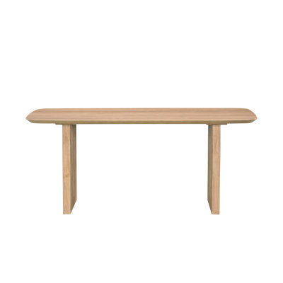 Wood Dining Table with Double Pedestal Base