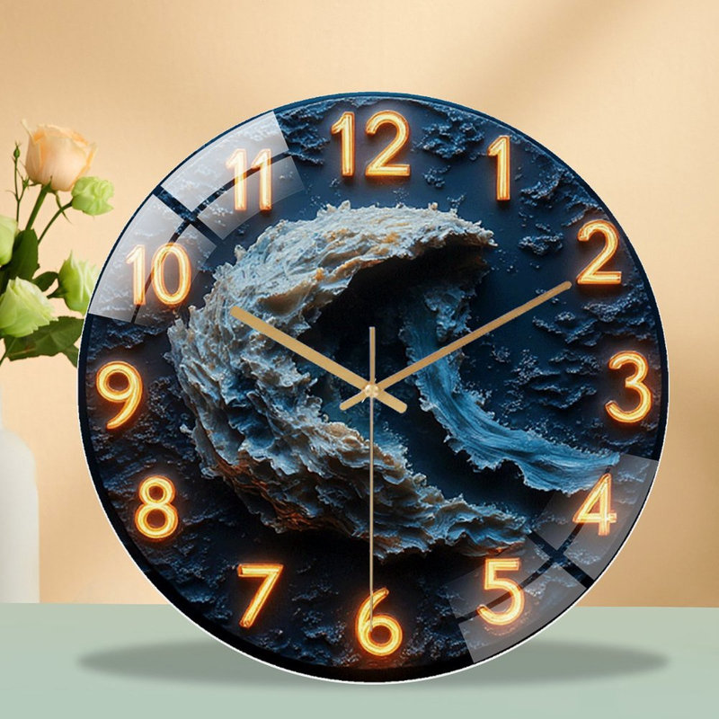 Horloge murale en verre 12 po