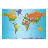 American Geographics 36'' W x 24'' H Dry Erase And Laminated World Map ...