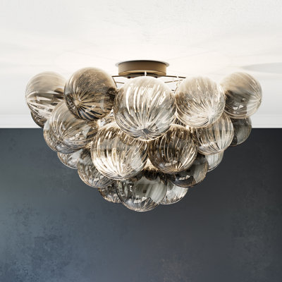 Eroile 1 - Light Dimmable Glass Semi Flush Mount with Glass Bubble Ball