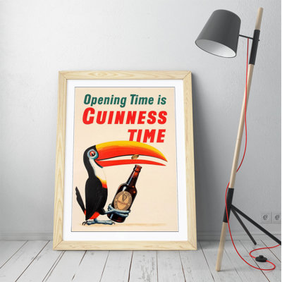 Vintage Guinness Time Poster - Single Picture Frame Print on Canvas