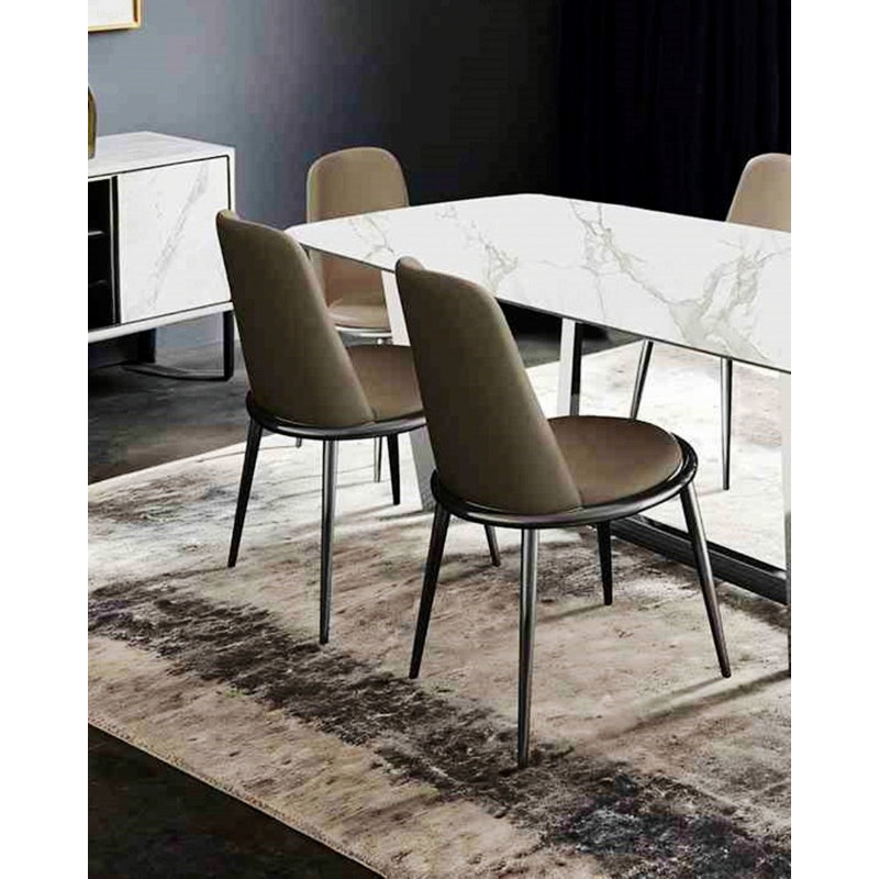 Chaise d'appoint rembourrée de style contemporain, Argent