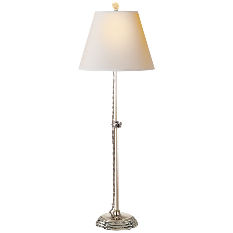 Suzanne Kasler Wyatt Accent Lamp, Polished Nickel, Fabric
