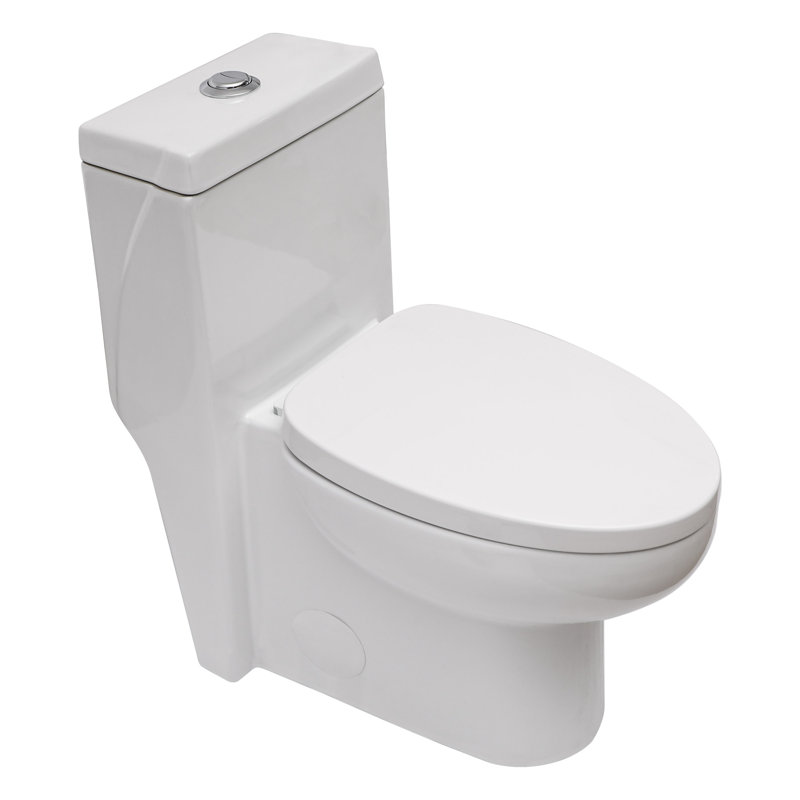 Toilette en céramique une pièce, double chasse avec siège à fermeture en douceur
