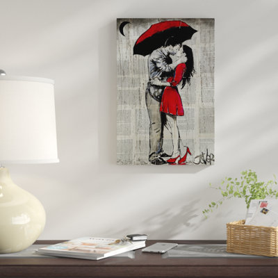 « red pluie love », reproduction d’impression sur toile tendue