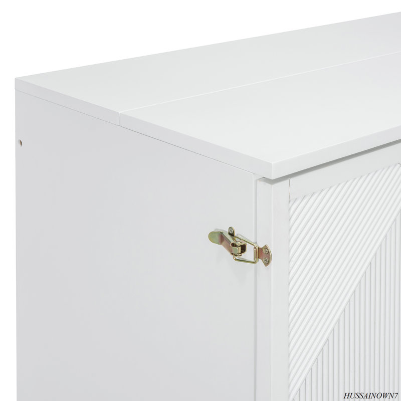 Lit escamotable avec grand tiroir, ports USB et prises USB, Lit double, Blanc