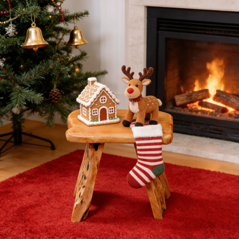 Solid Wood Accent Stool