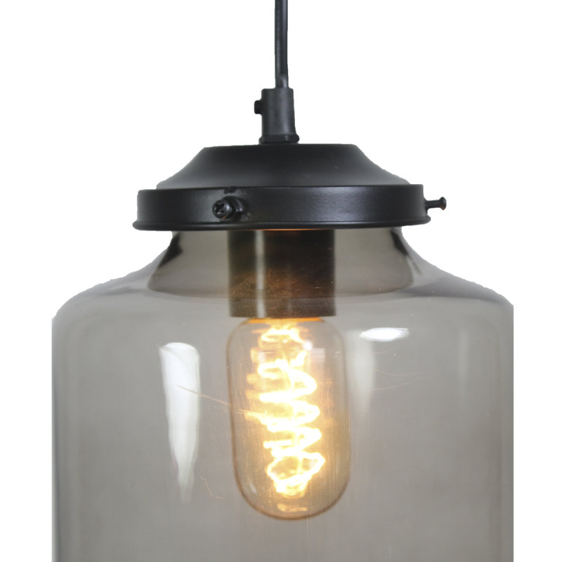 Rudloff 1 - Light Black Cylinder Pendant, White
