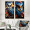Mysterious Owl Blooms - ensemble de 2 impressions sur toile de hibou