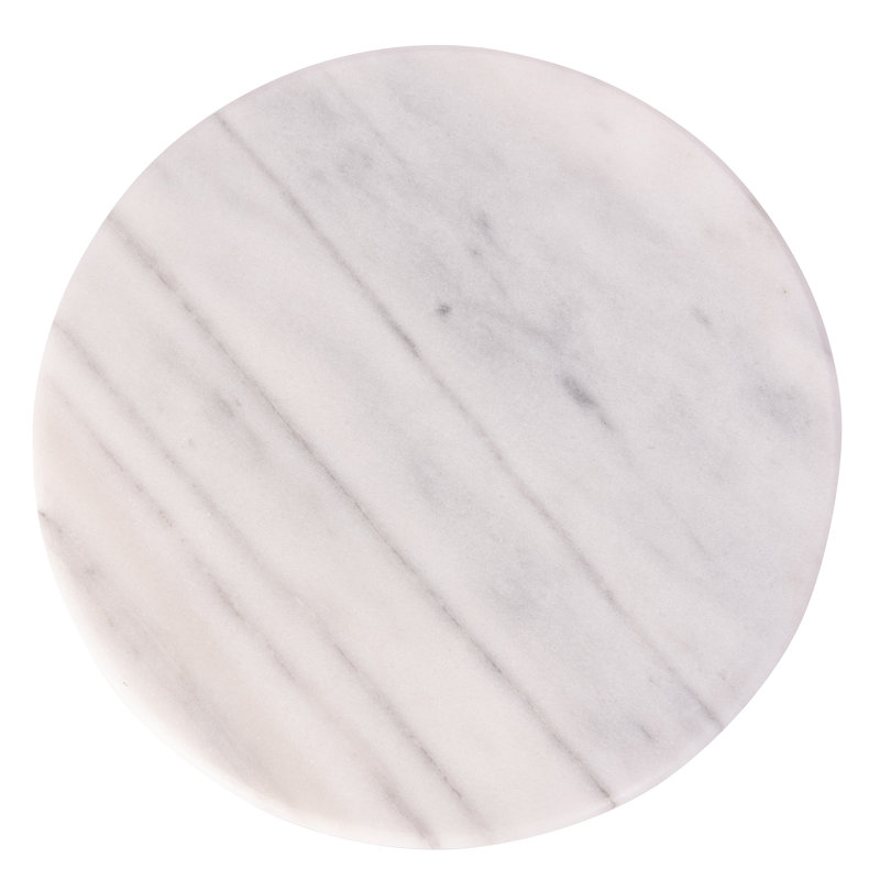 White Marble Round Lazy Susan, 12-inch
