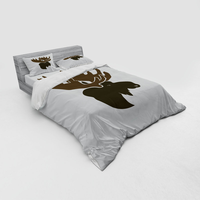 Ensemble de housse de couette Moose Brown, Housse de couette grand + 3 pièces supplémentair
