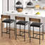 Ensemble de chaises rustiques 6 pièces pour salle à manger et bar - Fabrication industrielle en métal - Dossier et siège rembourrés - Robuste et confortable - S'assemble rapidement