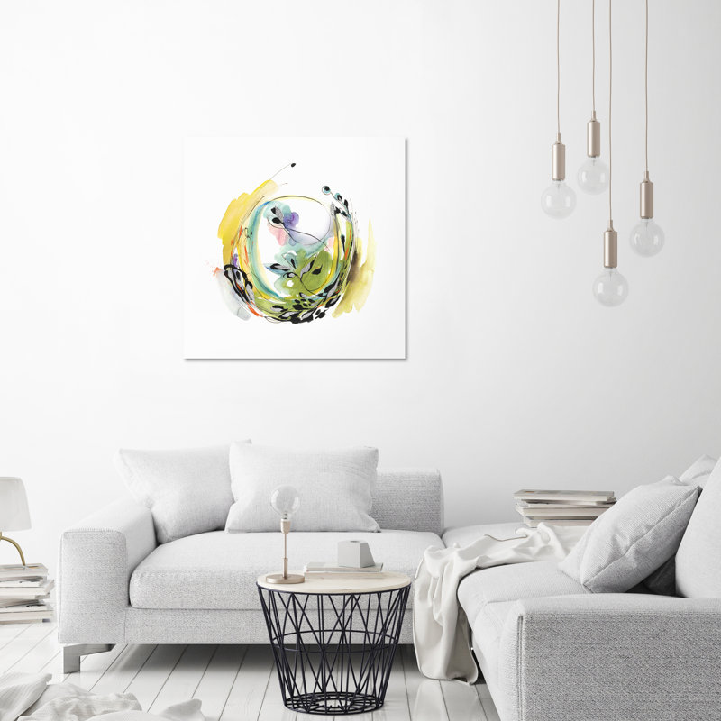 Flower Nest III Print by Elena Carlie, 36" H x 36" W x 1.5" D, Gild Silver