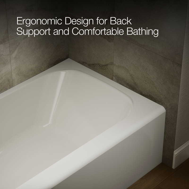 Avec 72 In. X 36 In. Alcove Bath, Left Drain, Off White, Left