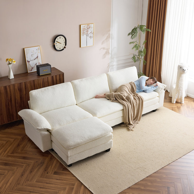 Canapé modulaire rembourré avec repose-pieds l 120,8 po ERommy