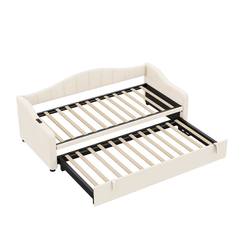 Upholstered Daybed with Trundle
