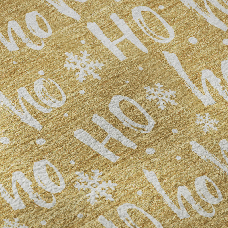 Tapis de Noël haut de gamme lavable à la machine AMF1814 HoHoHo, Rectangle 10 pi x 14 pi