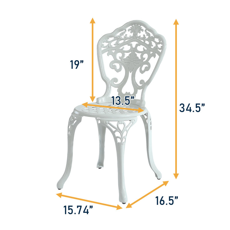 Chaise de salle à manger d'extérieur empilable Abisaid, Blanc