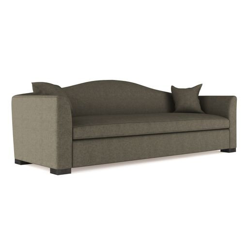 Horatio Camelback Taper Curved-Arm Sofa, Box Weave Linen Alabaster, 33" H x 96" W x 36" D, Weathered