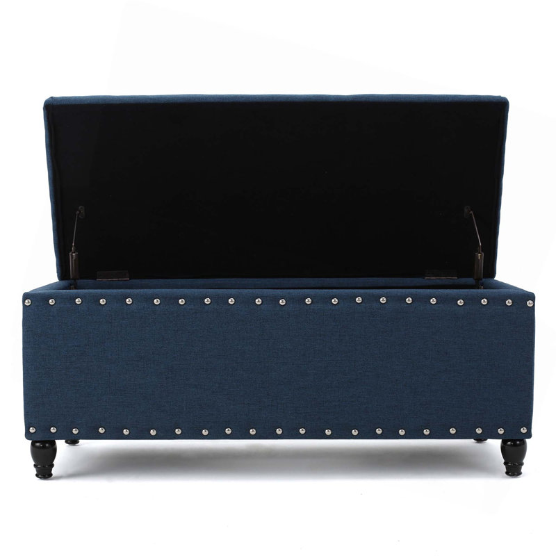 Banc de rangement avec garniture cloutée