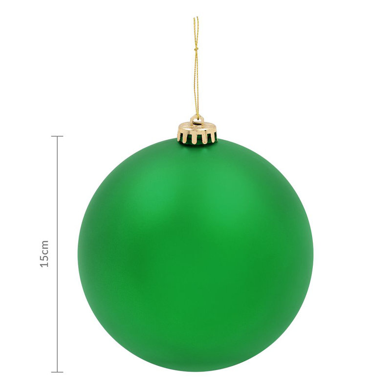 15cm Solid Colour Shatterproof Bauble, Green
