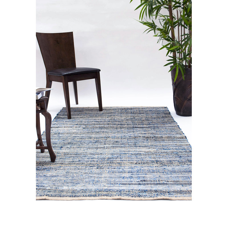 Tapis gris/brun en coton handwoven à tissage plat Rysing
