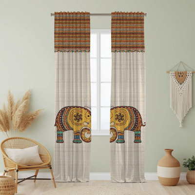 Semi Sheer Animal Print Curtain Single Panel