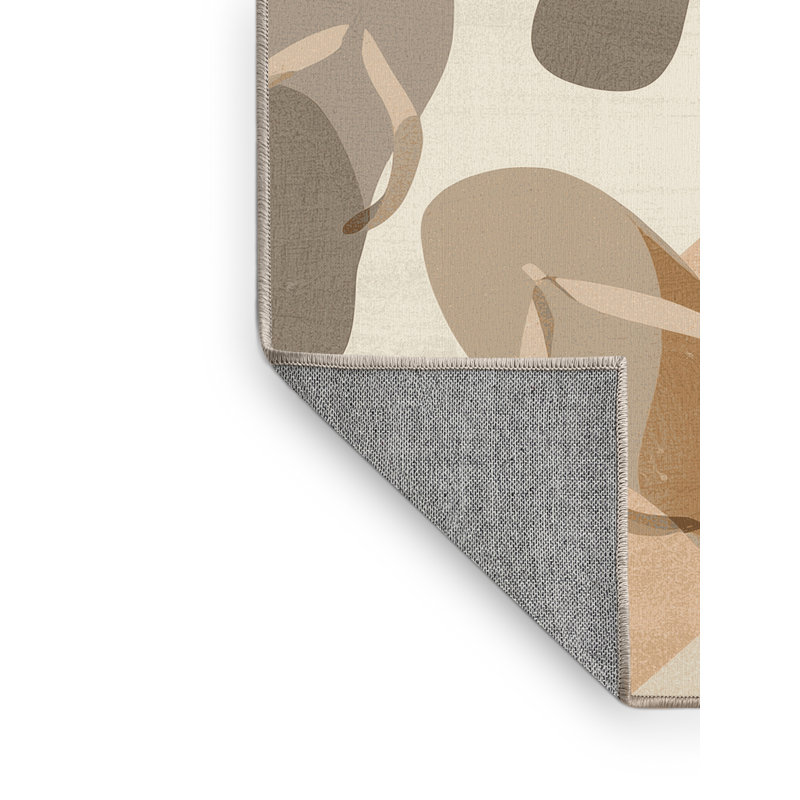 Tapis beige uni lavable à la machine de couleur moderne Brentwood, 7 x 10