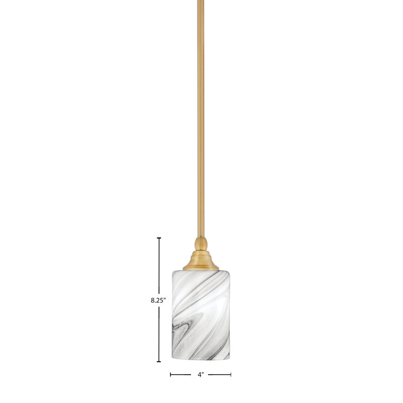 Mini-luminaire suspendu suspendu avec tige en verre New Age, Onyx