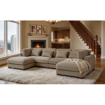 Canapé modulaire de coin avec repose-pieds Croy