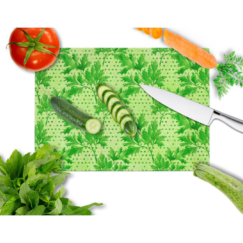 Planche à découper en verre trempé parsley caroline