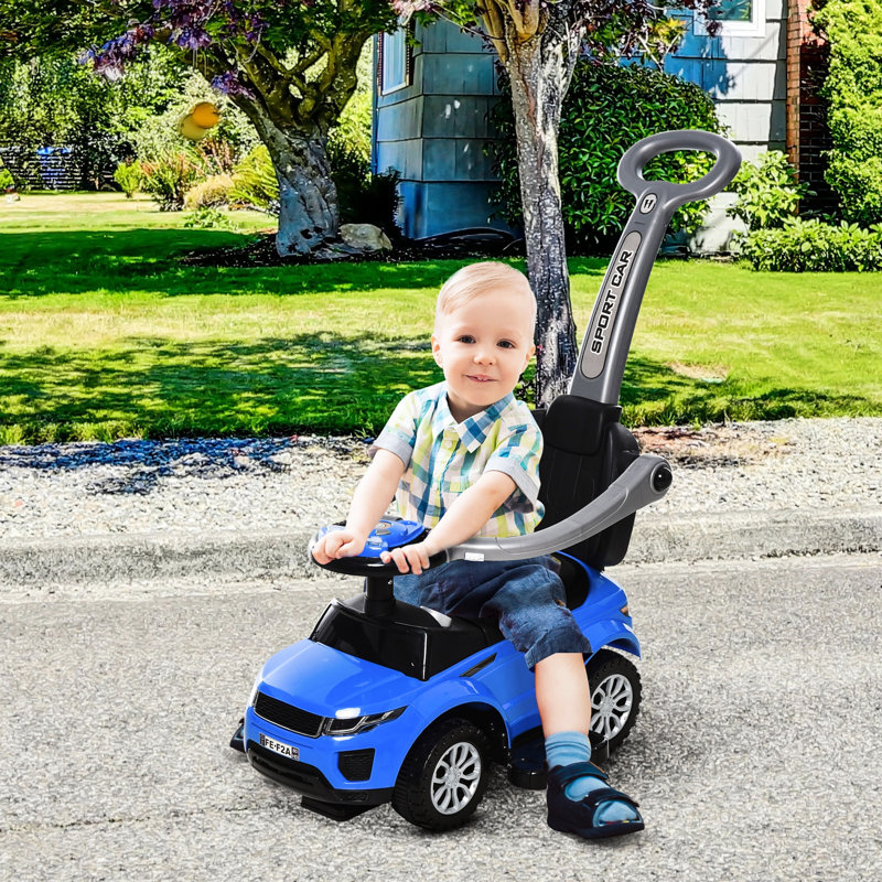 Poussette pour voiture 2 en 1 avec garde-corps et espace de rangement pour les 1 à 3 ans, espace extra bleu