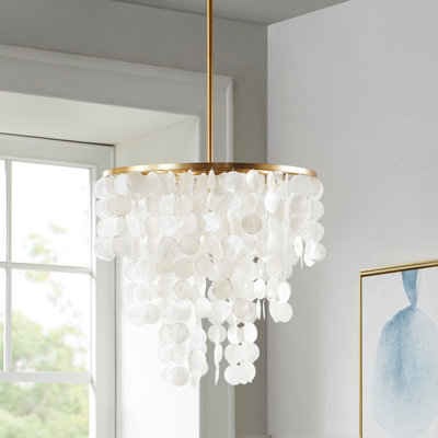 Exquisite Layered Capiz Shell Chandelier