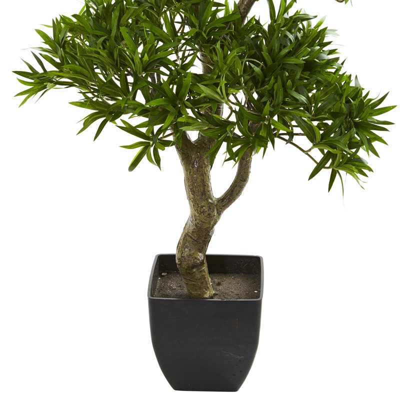 37'' Faux Foliage Tree in Planter, 37" H x 16" W x 8" D