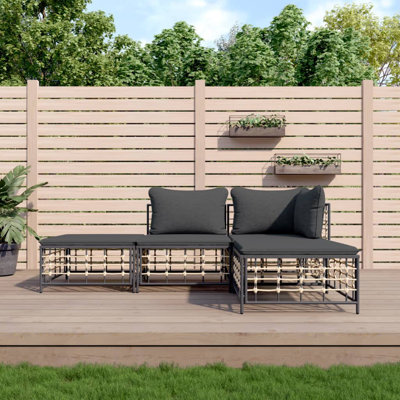 Ensemble de salon de jardin extérieur anthracite