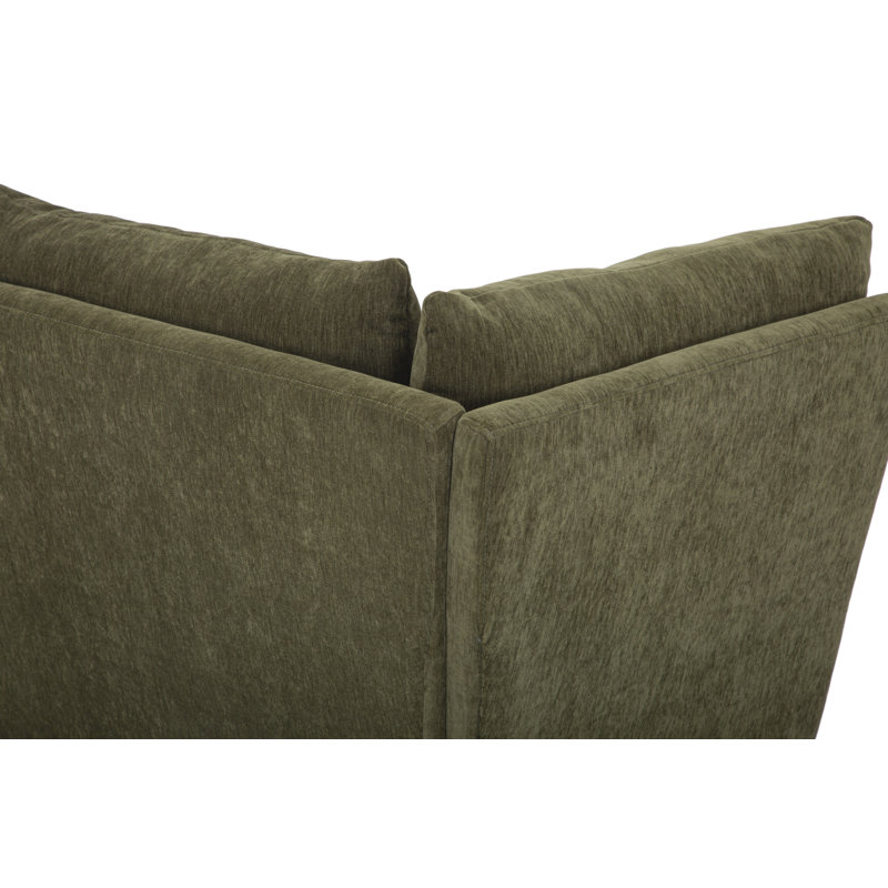 Banquette de coin 54 po Nalaya, Chenille performance vert olive