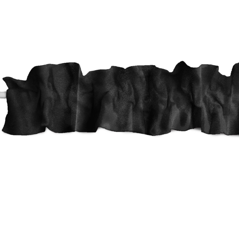 Tailored Window Valance, 120" W x 9" L, Black