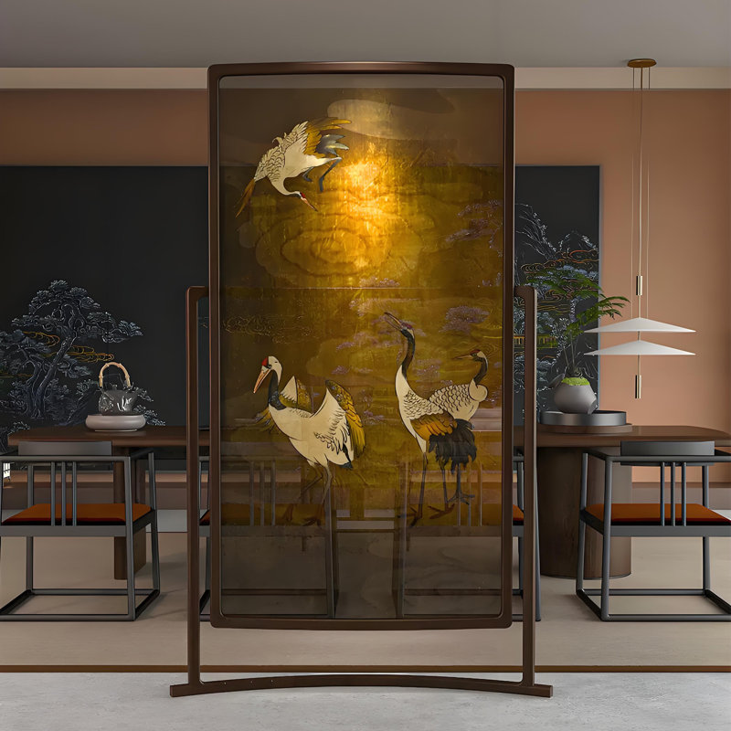 Écran en bois Cranes, 78.74"H x 55.12" W x 1.57" D