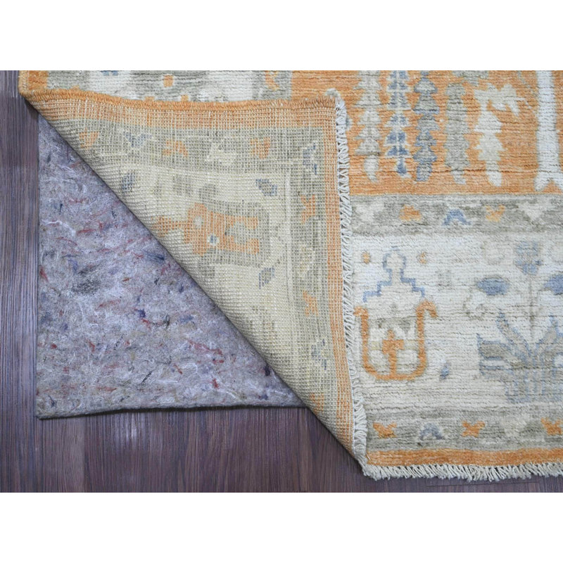 Tapis oriental rectangulaire en laine brun noué à la main 6 pi 0 po x 8 pi 7 po - MOA10220200