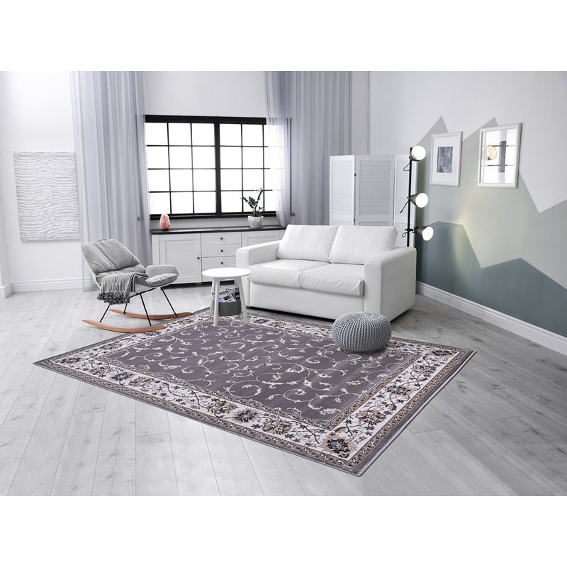 Gorazd-Tapis turc-GRIS, Rectangle 9 pi 2 po x 12 pi 2 po