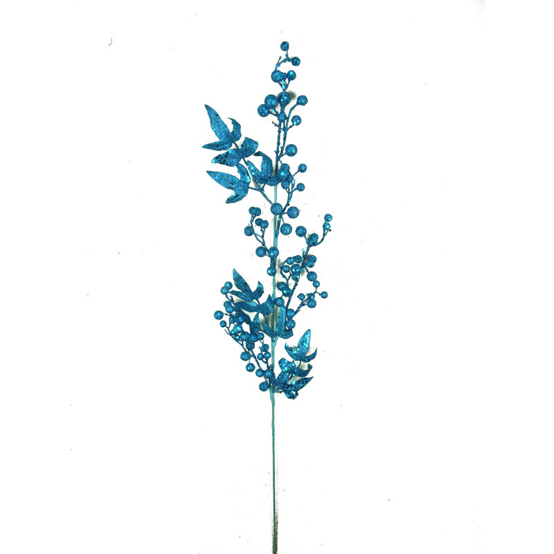 Tige de Noël scintillante et baies, Bleu