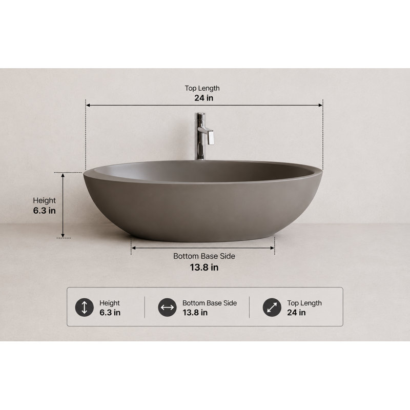 Studio Collection Bathroom Sink, Gray