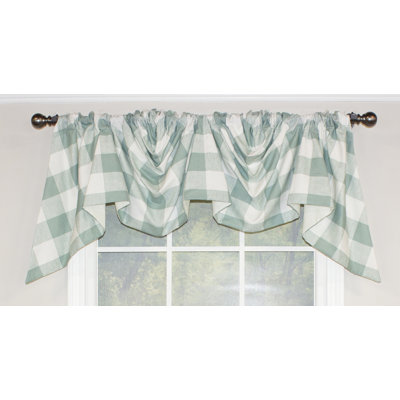 Cotton Blend Checkered Swag Window Valance
