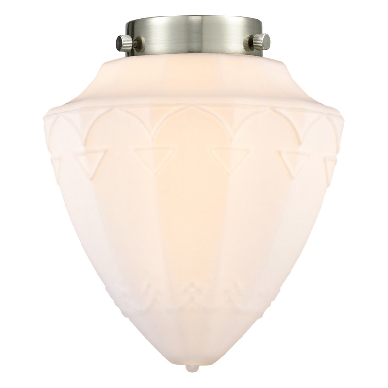 Franklin Restoration - Kymeshia - Mini-luminaire suspendu 1 tige 7 po - Ampoule DEL , Laiton antique, Blanc mat